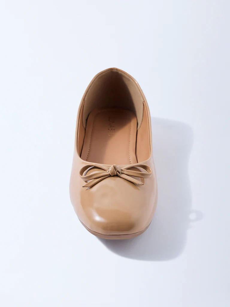 LUNA BLU Beige Bow-Detailed Ballerina - Image 3