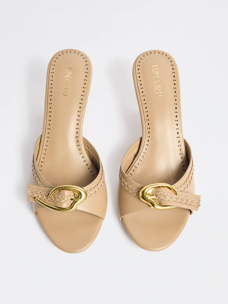 LUNA BLU Beige Buckle-Detailed Sandals - Image 2