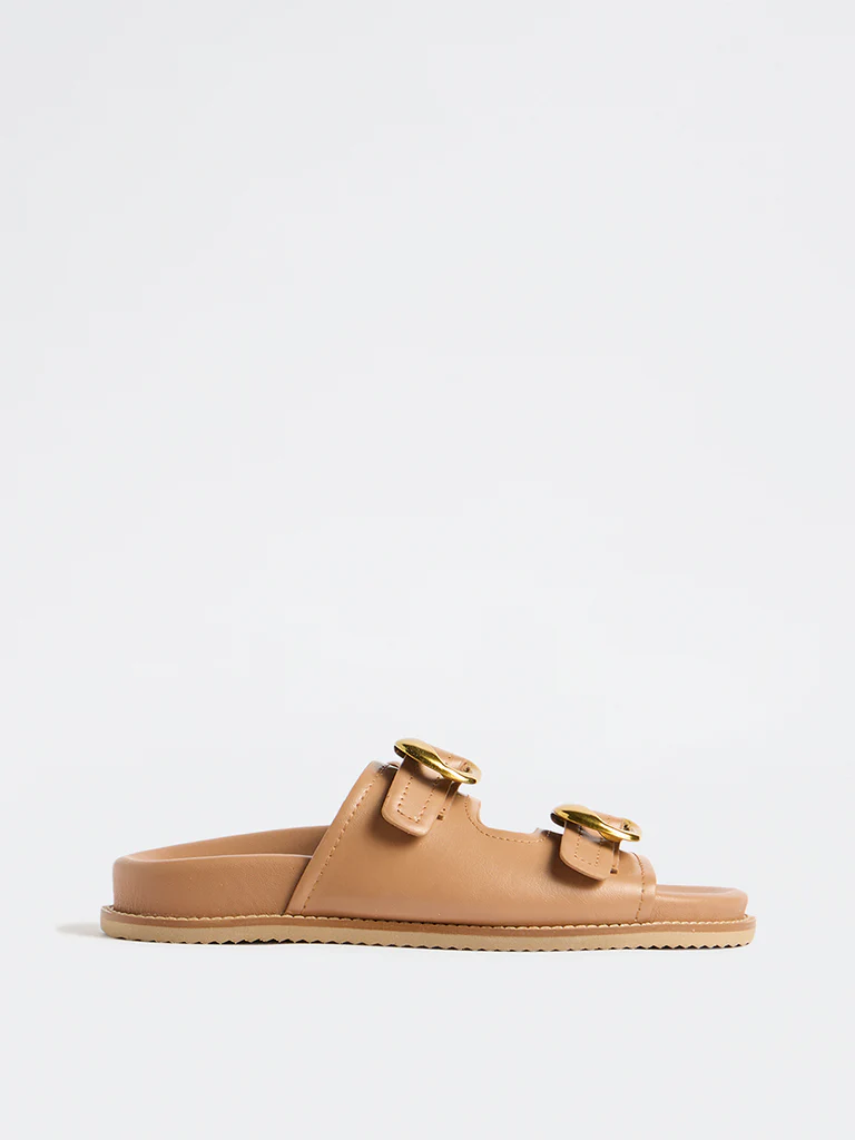 LUNA BLU Beige Double Strap Sandals - Image 2