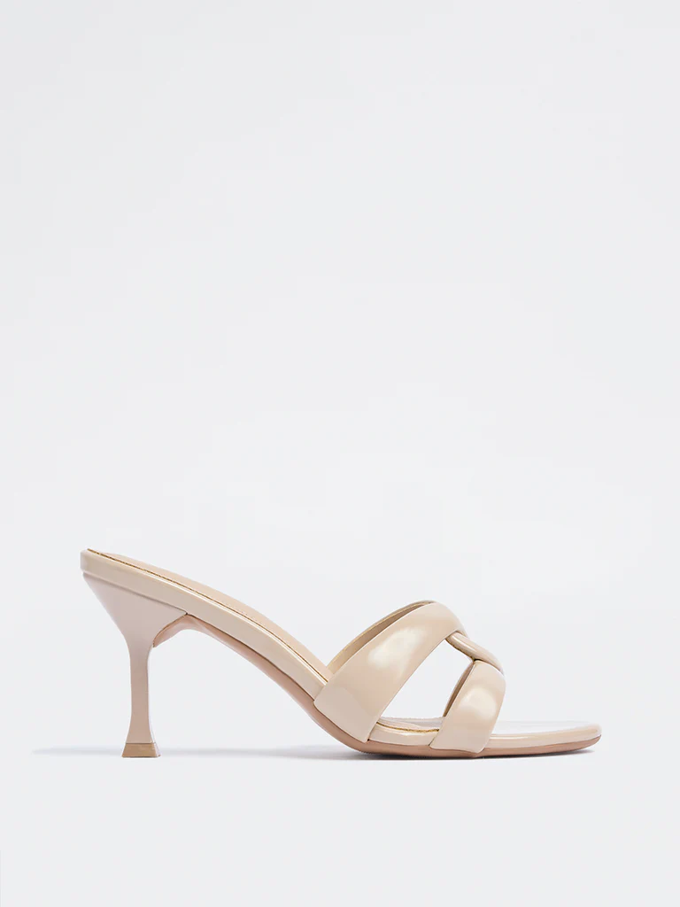 LUNA BLU Beige Mule Heel Sandals - Image 2