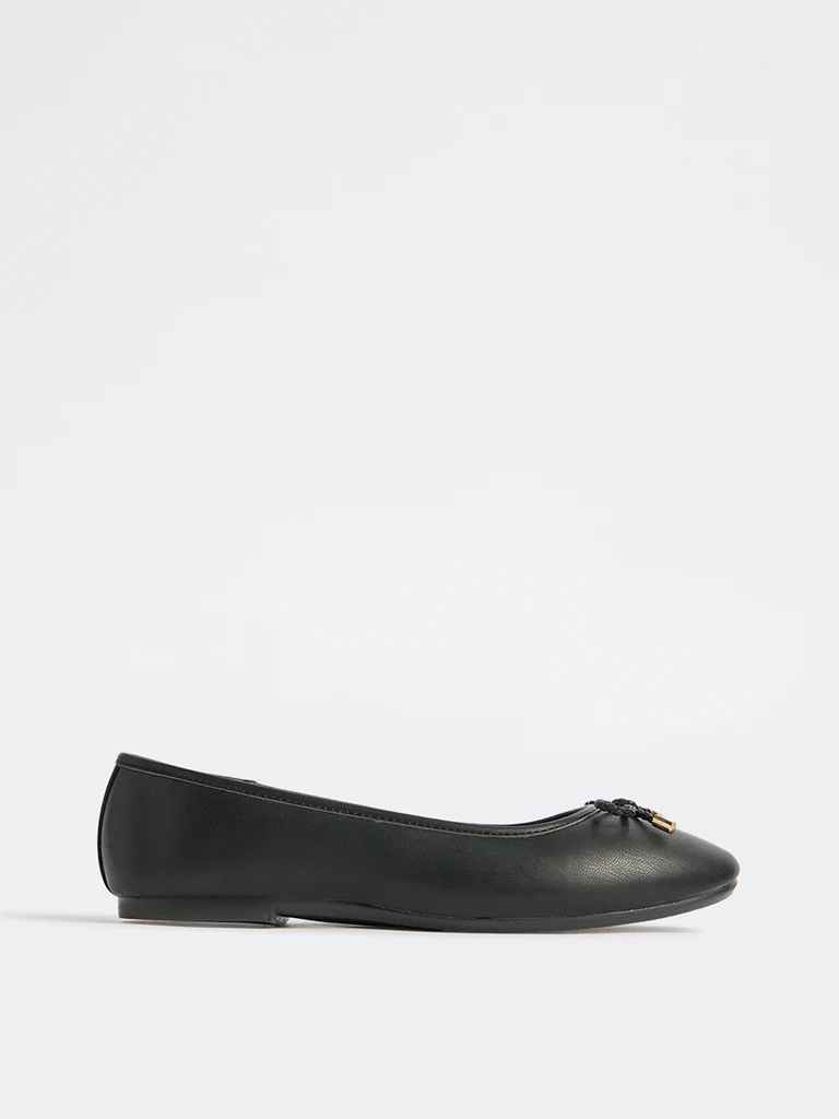 LUNA BLU Black Bow-Detailed Ballerinas - Image 2