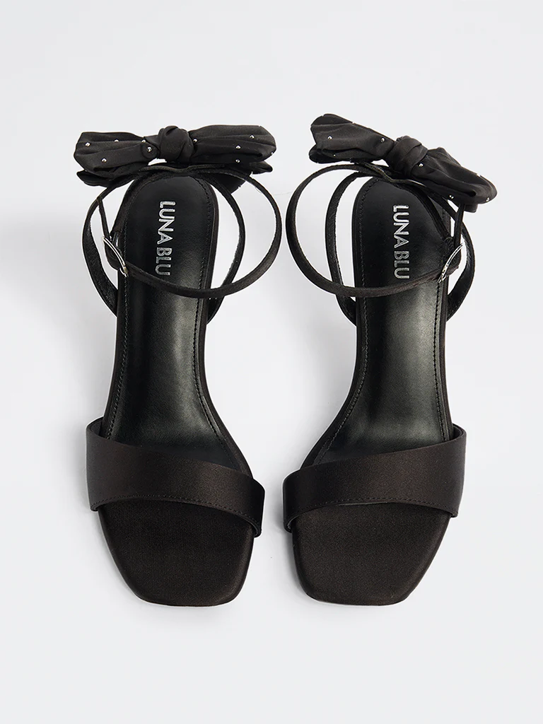 LUNA BLU Black Bow Detailed Sandals - Image 3