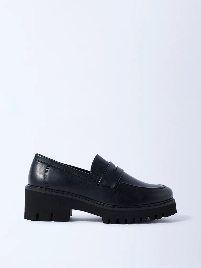 LUNA BLU Black Chunky Loafers - Image 2
