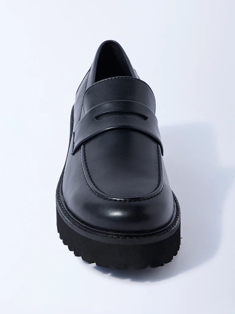 LUNA BLU Black Chunky Loafers - Image 4