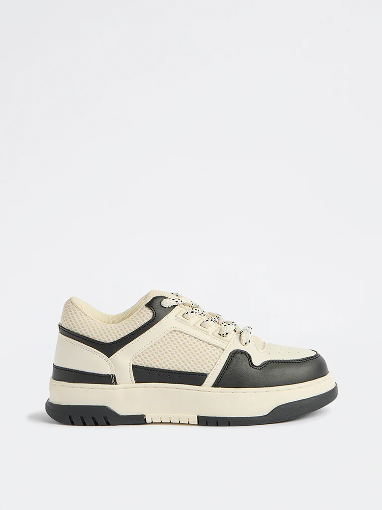 LUNA BLU Black Colour-Blocked Lace-Up Sneakers - Image 2