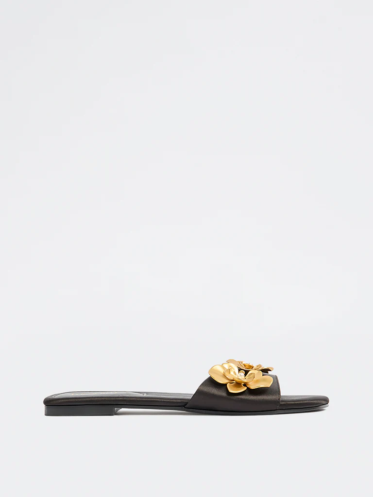 LUNA BLU Black Floral Detailed Slides - Image 2