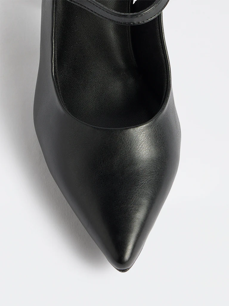 LUNA BLU Black Slingback Block Mules - Image 3