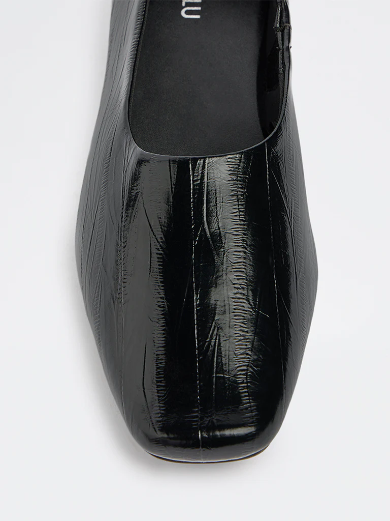 LUNA BLU Black Textured Shoes - Image 4
