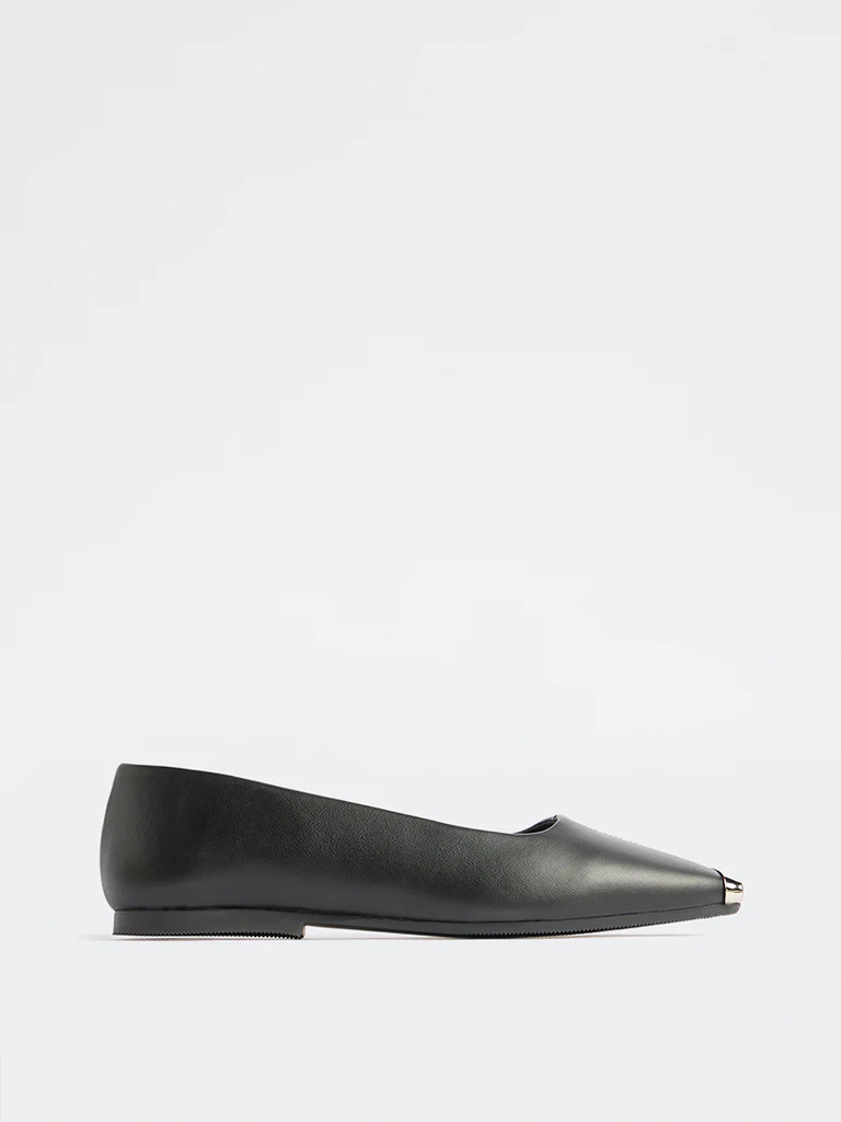 LUNA BLU Black Top Square Toe Loafers - Image 2