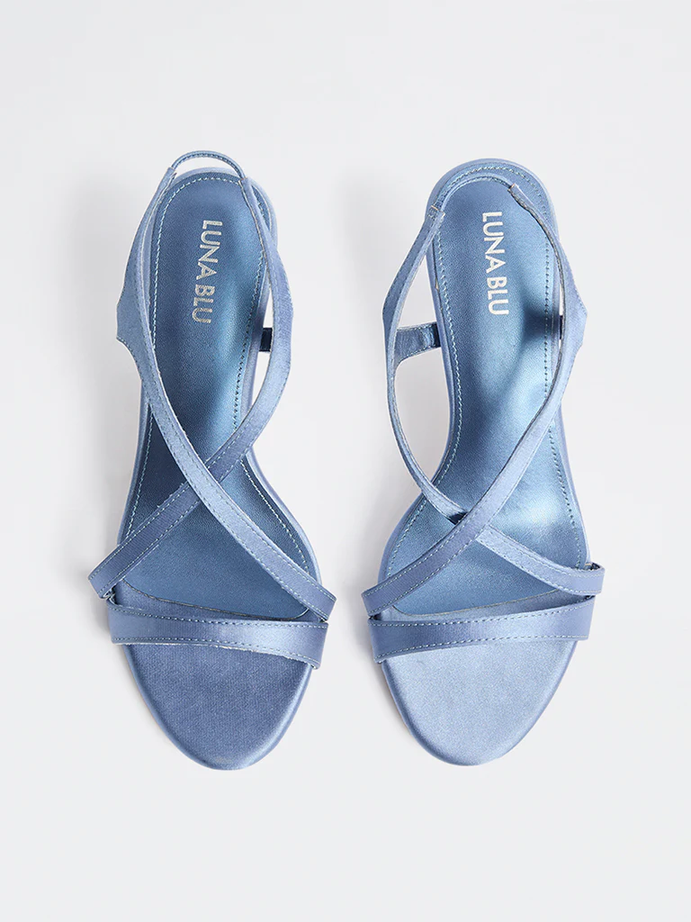 LUNA BLU Blue Criss-Cross Strap Sandals - Image 2