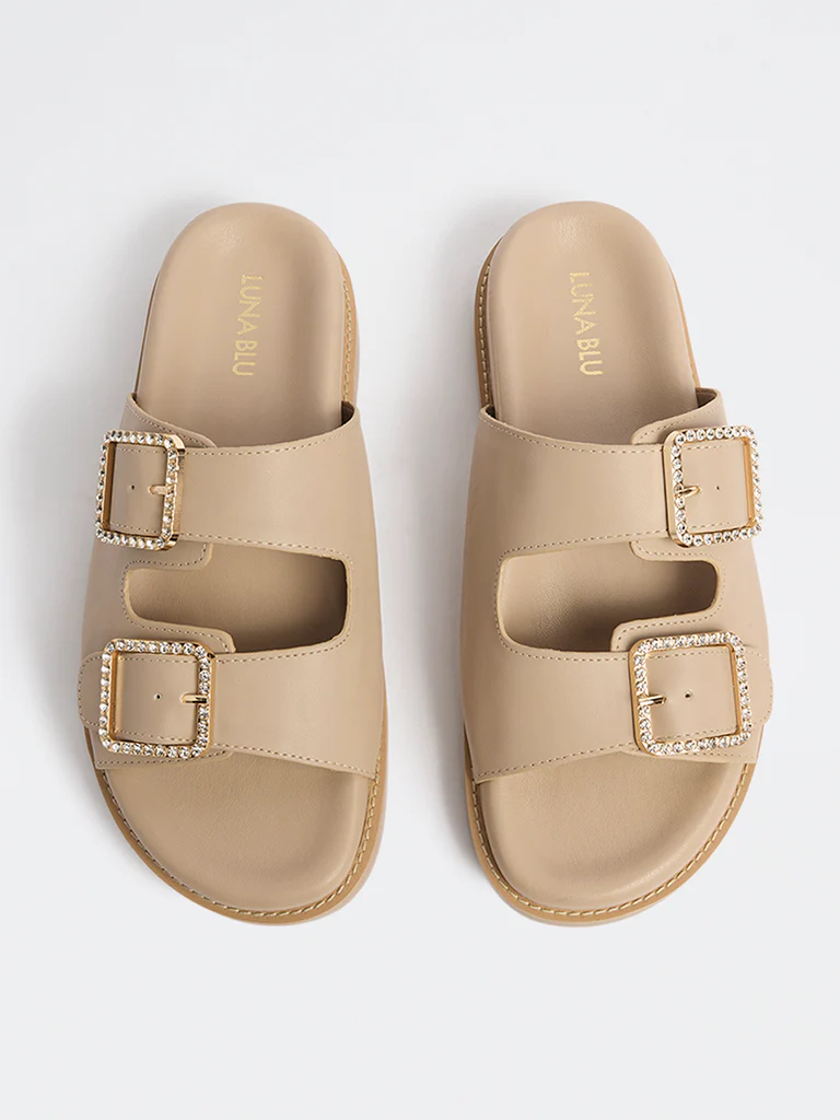LUNA BLU Blush Embellished Sandals - Image 3