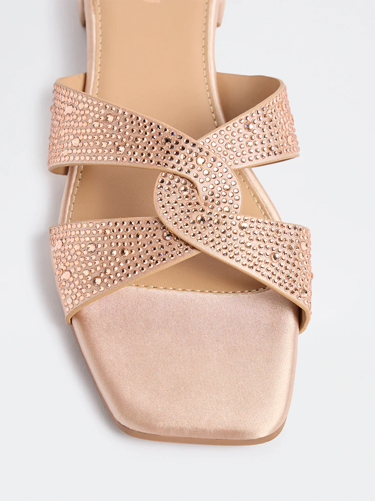 LUNA BLU Blush Pink Embellished Sandals - Image 4