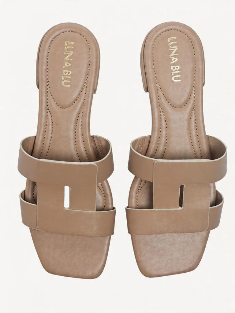 LUNA BLU Blush Pink Lock Pattern Sandals - Image 2