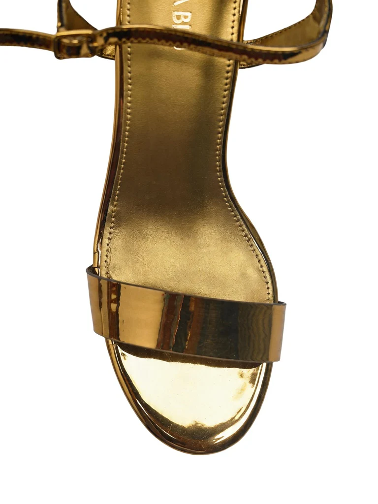 LUNA BLU Bronze Metallic Heeled Sandals - Image 3