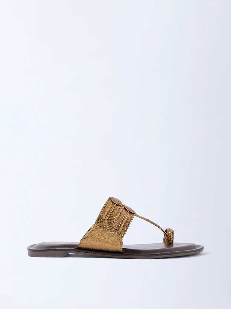 LUNA BLU Brown Kolhapuri Sandals - Exclusive - Image 2