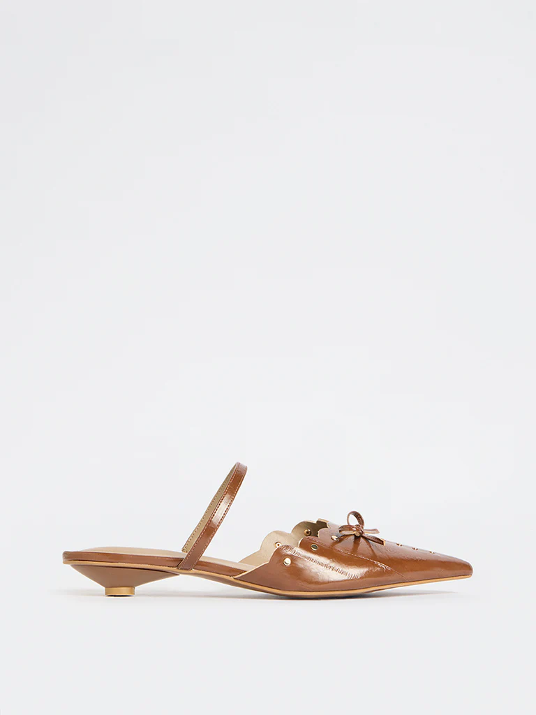 LUNA BLU Brown Pointed Toe Mules
