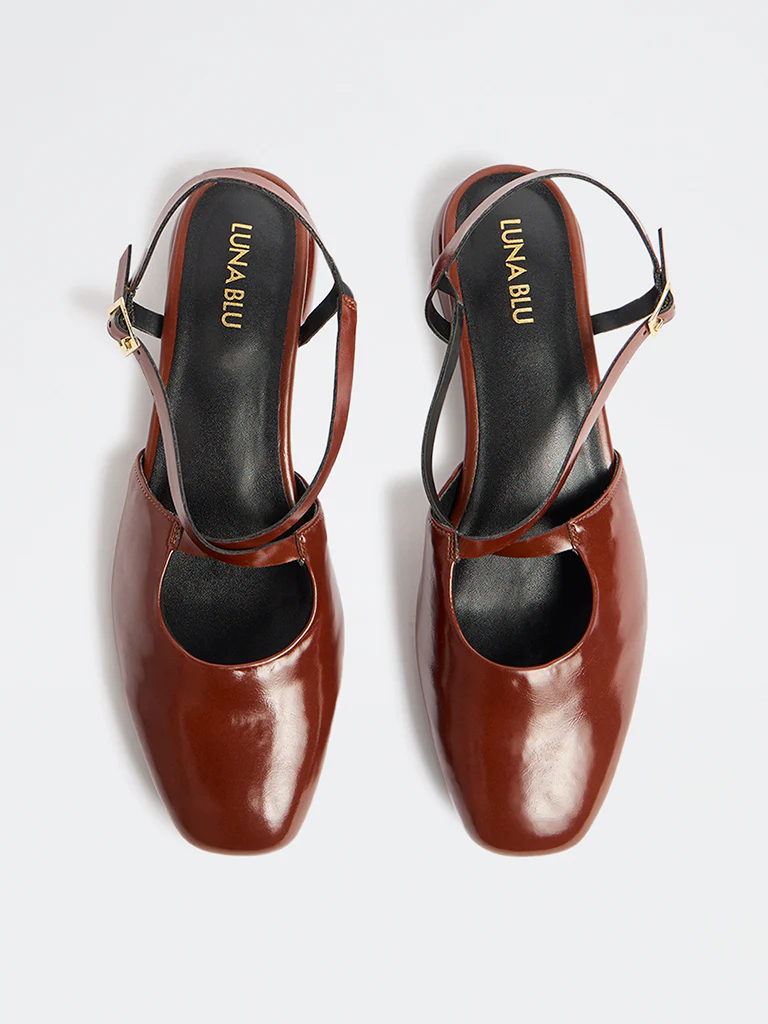 LUNA BLU Brown Slingback Mules - Image 3