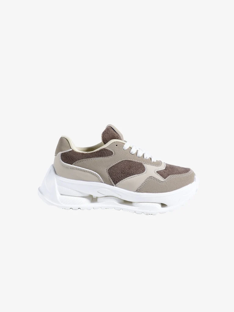 LUNA BLU Brown Terry Textured Sneakers