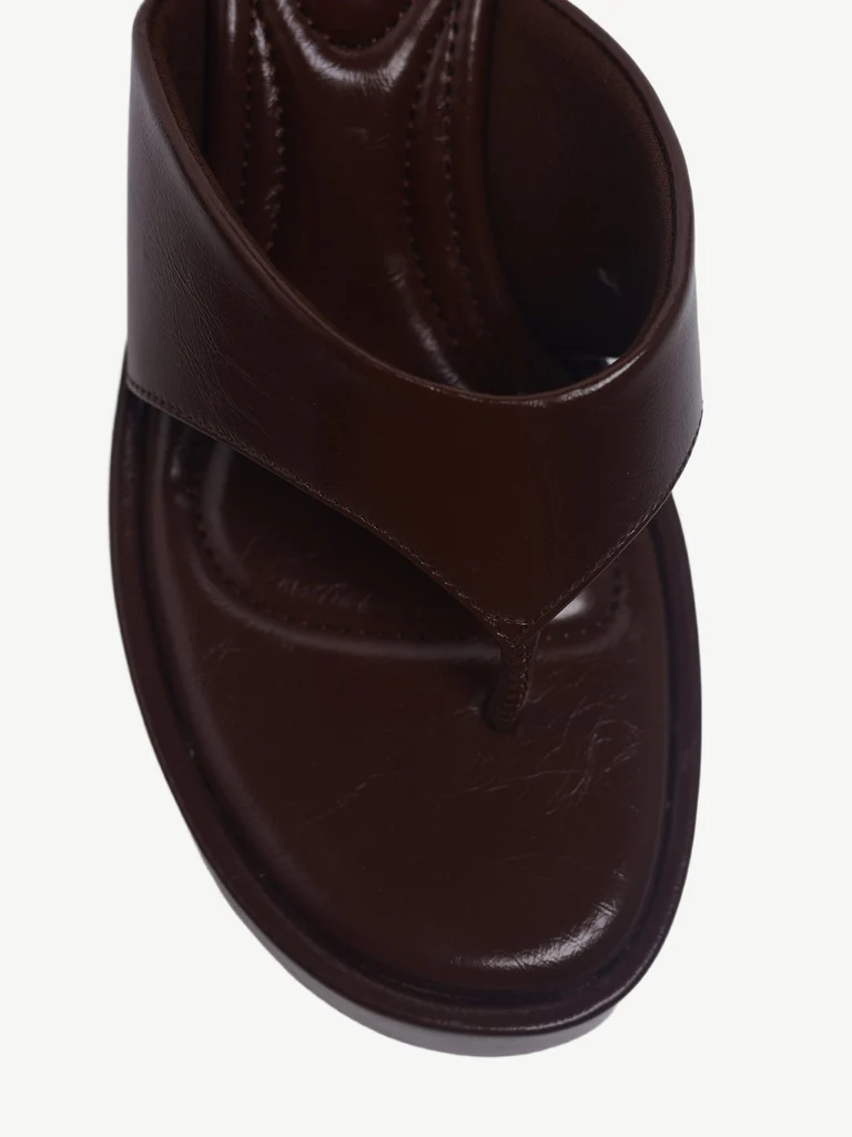 LUNA BLU Brown Thong-Strap Wedge Sandals - Image 3