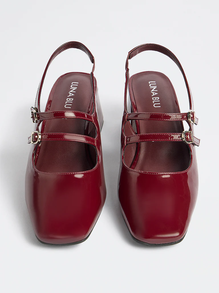 LUNA BLU Burgundy Block-Heel Mary Jane Shoes - Image 2