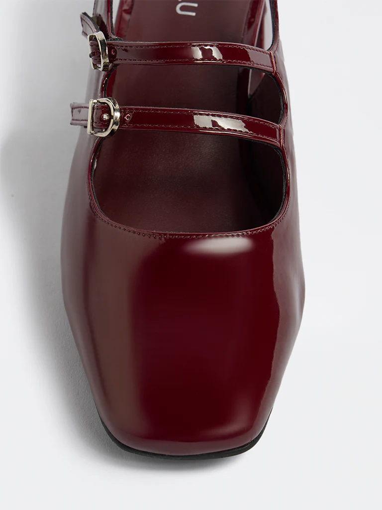 LUNA BLU Burgundy Block-Heel Mary Jane Shoes - Image 3