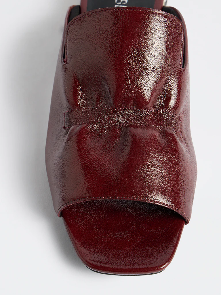 LUNA BLU Burgundy Ruched Mules - Image 4
