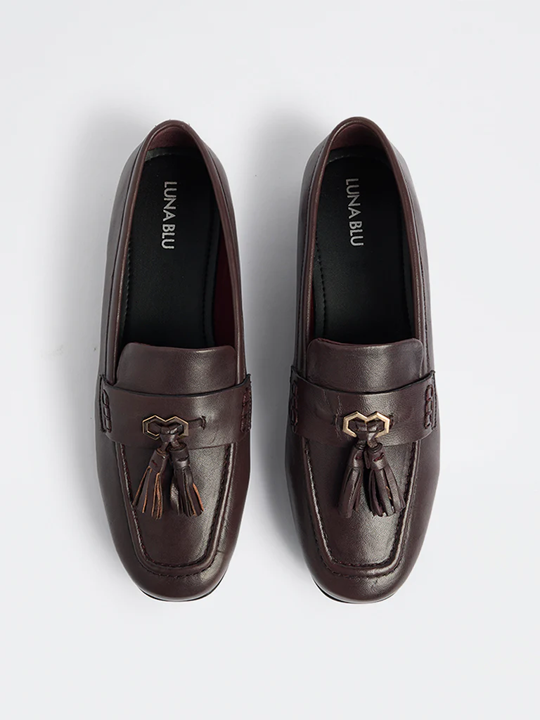 LUNA BLU Burgundy Tassel-Detailed Loafers - Image 2