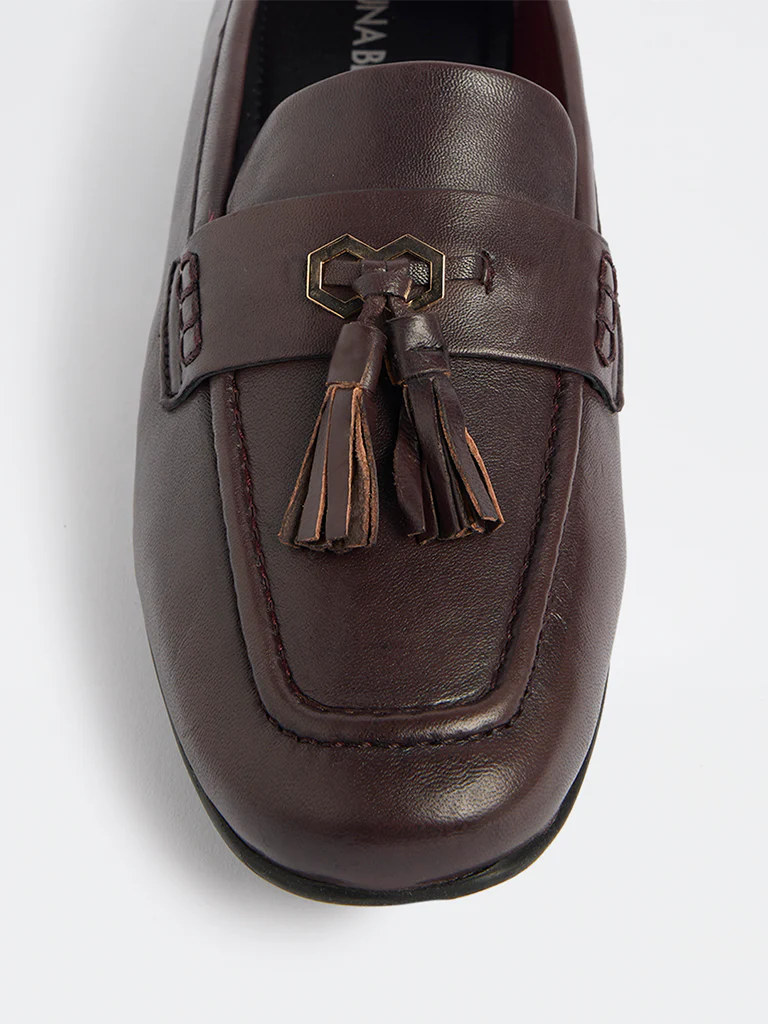 LUNA BLU Burgundy Tassel-Detailed Loafers - Image 3