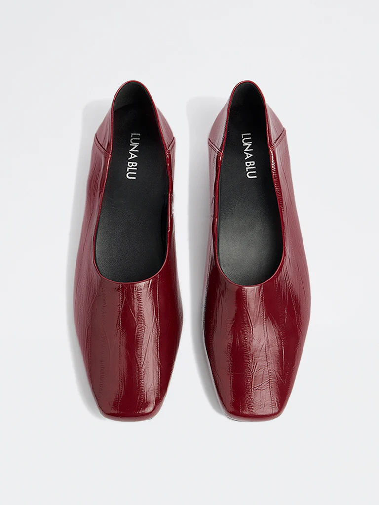 LUNA BLU Burgundy Textured Shoes - Image 2