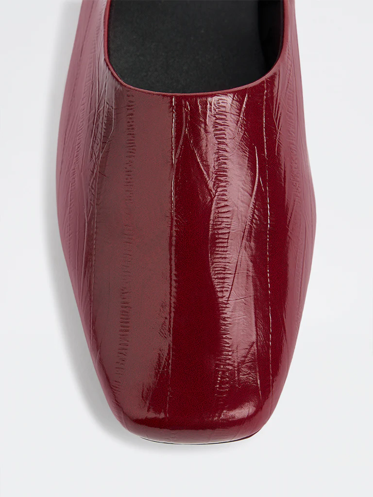 LUNA BLU Burgundy Textured Shoes - Image 3