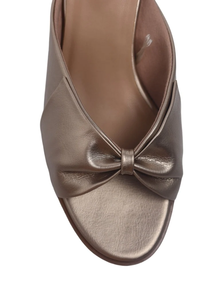 LUNA BLU Champagne Round Heel Sandals - Image 3