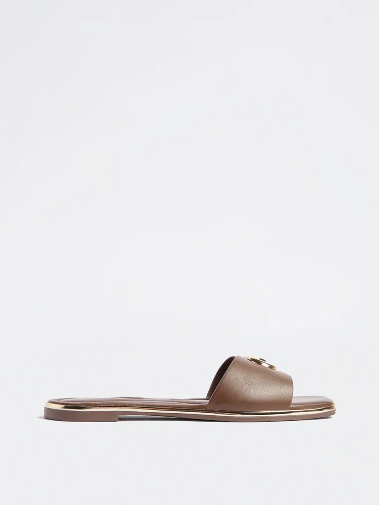 LUNA BLU Dark Brown Hardware Detailed Slides