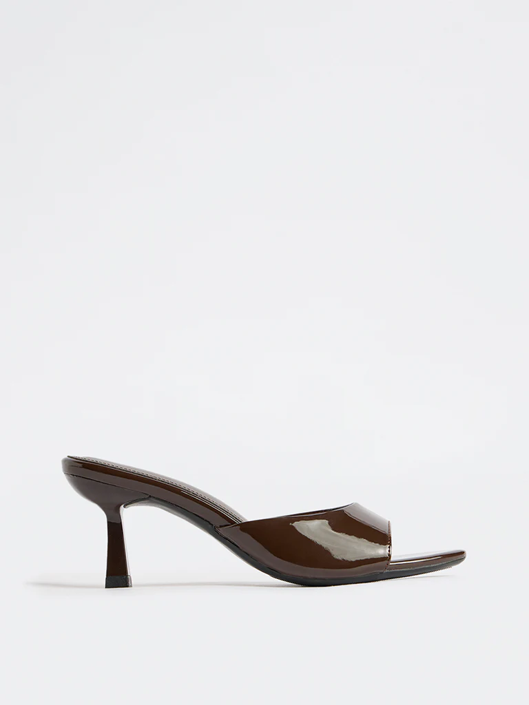 LUNA BLU Dark Brown Heel Mules - Image 2