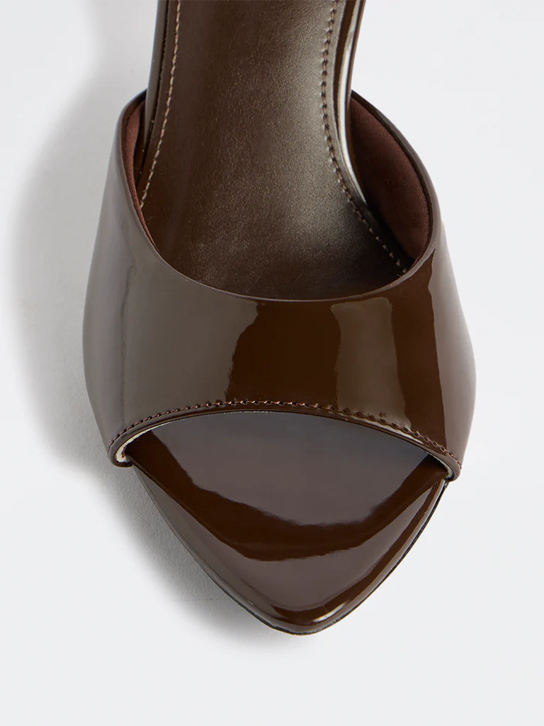 LUNA BLU Dark Brown Heel Mules - Image 4
