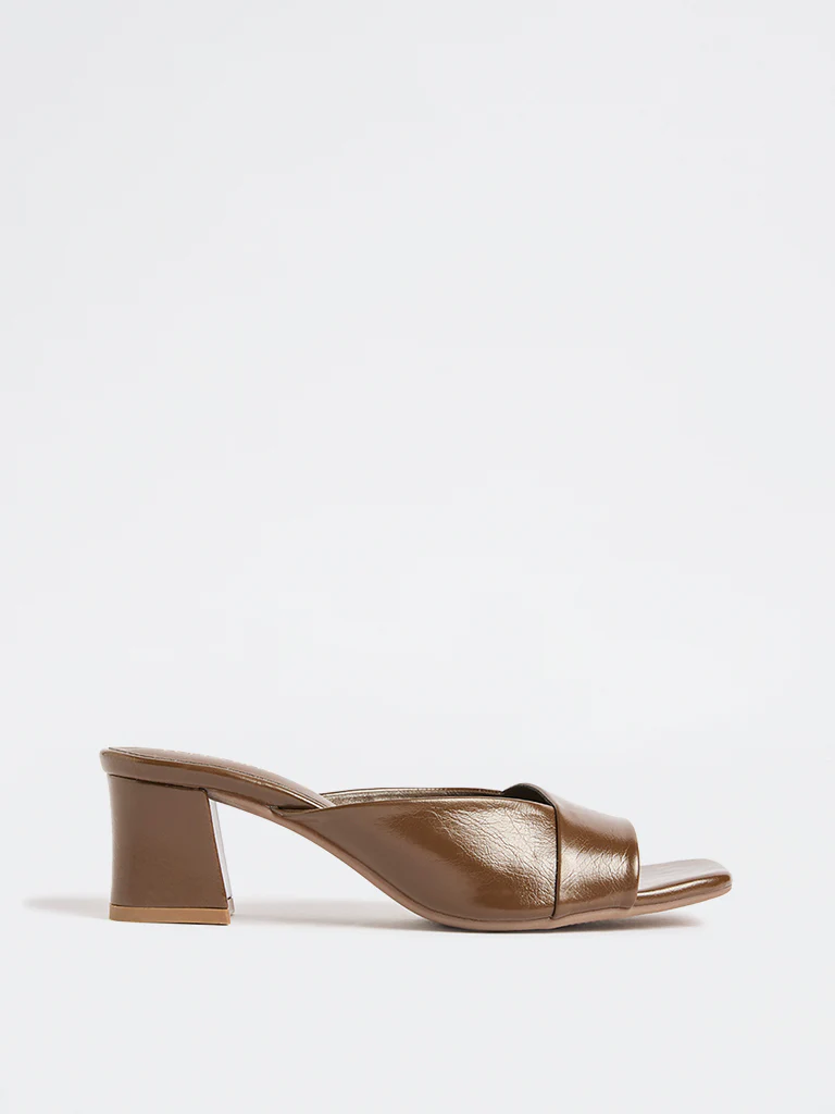 LUNA BLU Dark Brown Mule-Heel Sandals - Image 2