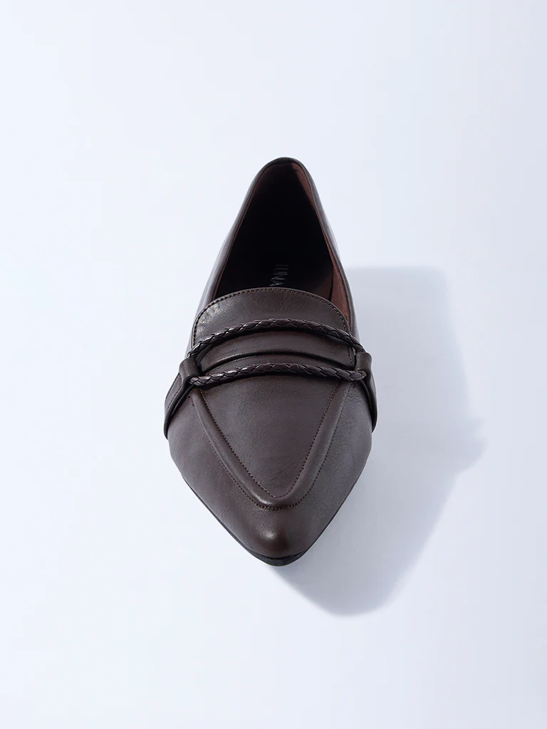 LUNA BLU Dark Brown Pointed Toe Shoes - Image 3