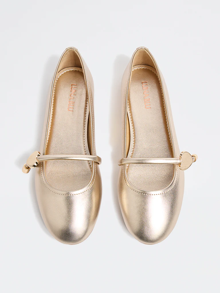LUNA BLU Gold Mary Jane Shoes - Image 2