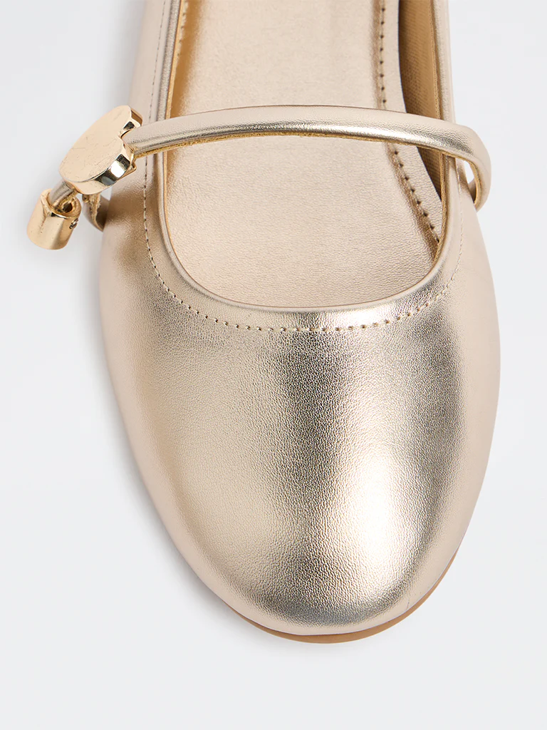 LUNA BLU Gold Mary Jane Shoes - Image 3