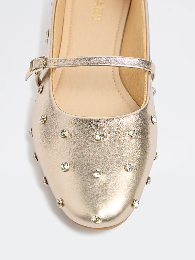 LUNA BLU Gold Rhinestone Ballerina - Image 4