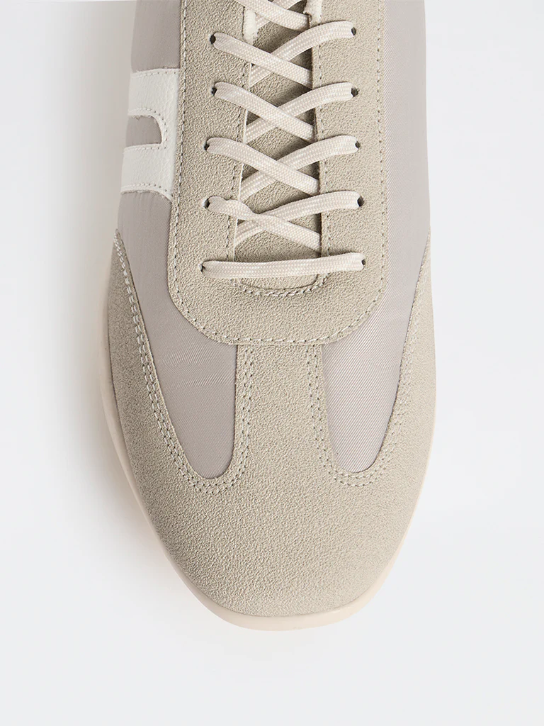 LUNA BLU Grey Suede Lace-Up Sneakers - Image 3