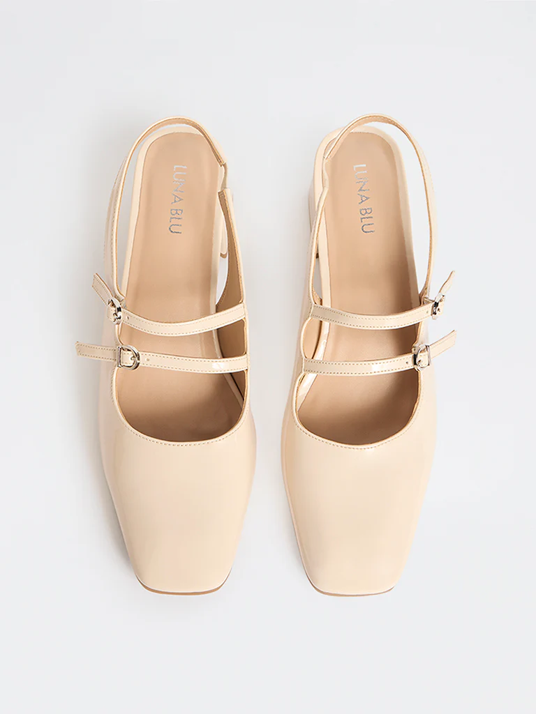 LUNA BLU Ivory Block-Heel Mules - Image 2