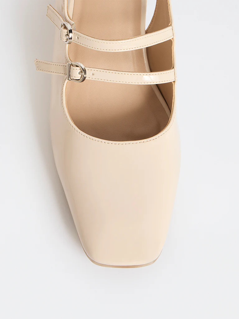 LUNA BLU Ivory Block-Heel Mules - Image 3