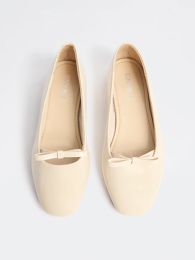LUNA BLU Ivory Bow-Detailed Ballerina - Image 2