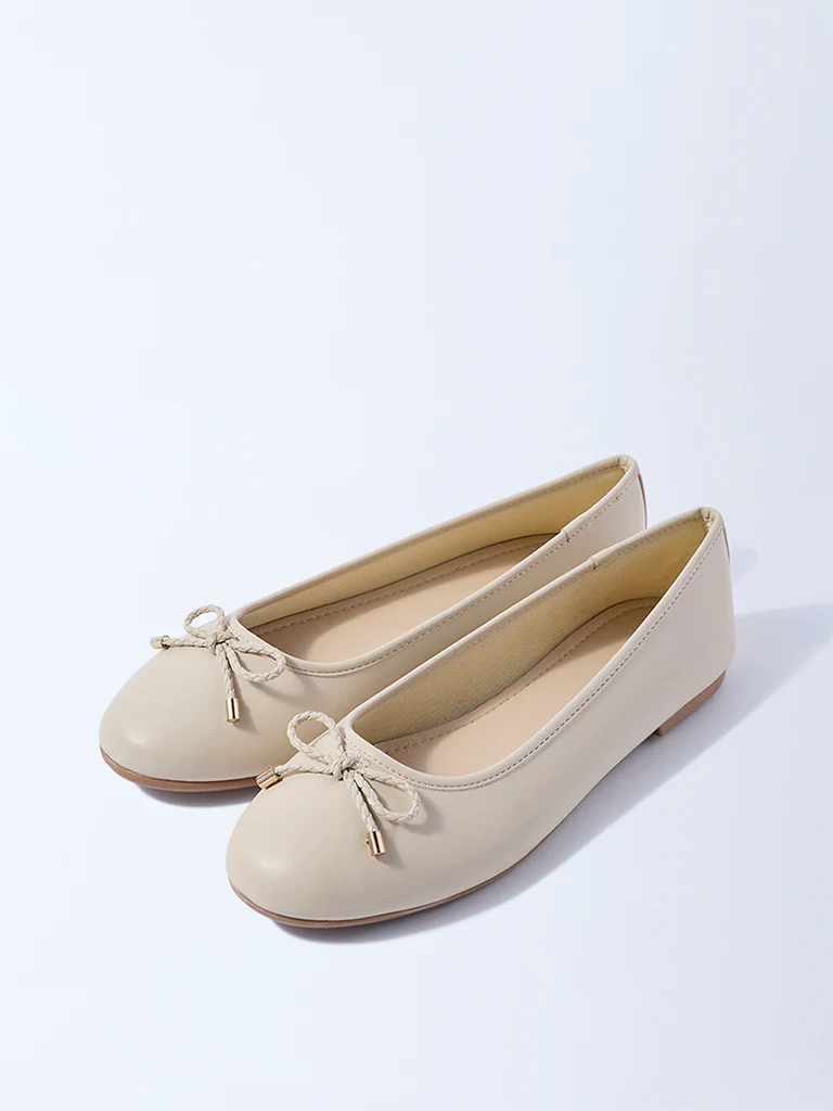 LUNA BLU Ivory Bow-Detailed Ballerinas - Image 2