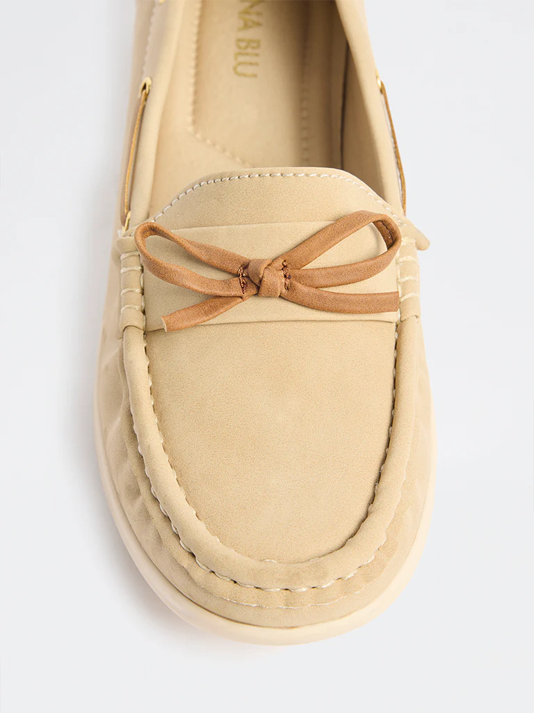 LUNA BLU Ivory Bow-Detailed Loafers - Image 3