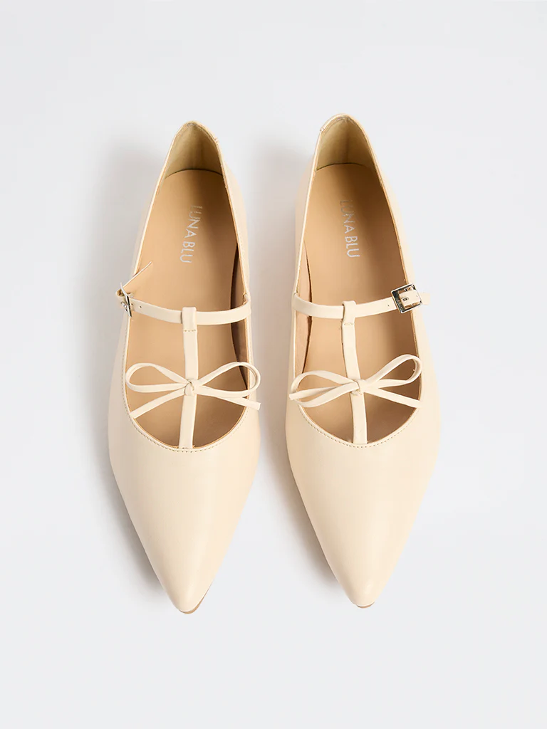 LUNA BLU Ivory Bow Detailed Mary Jane Shoes - Image 2