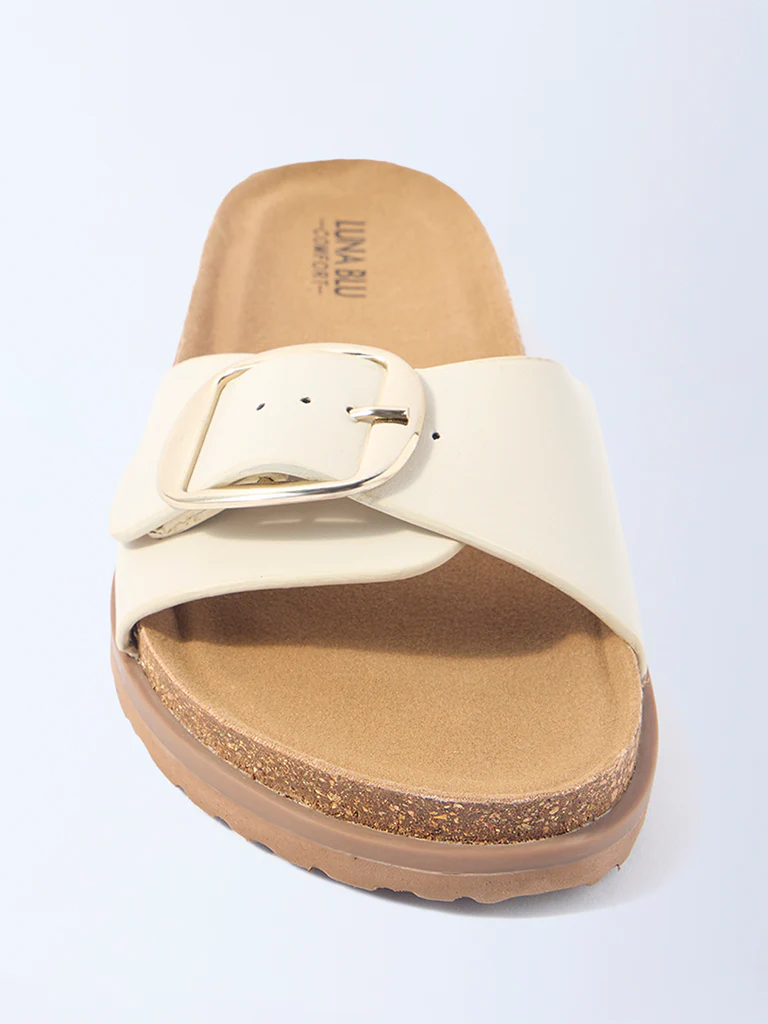LUNA BLU Ivory Buckle-Detailed Comfort Sandals - Exclusive - Image 3