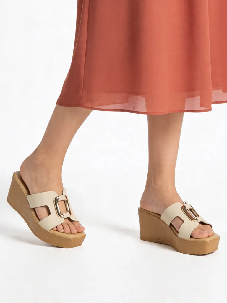 LUNA BLU Ivory Cut-Out Strap Wedge-Heel Sandals