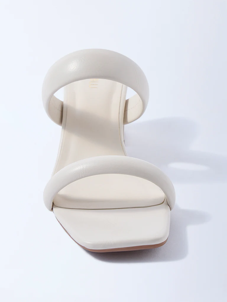 LUNA BLU Ivory Dual-Strap Heel Sandals - Image 3