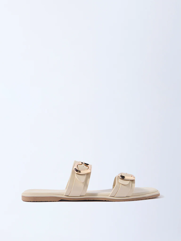 LUNA BLU Ivory Dual-Strap Slip-On Sandals - Exclusive - Image 2